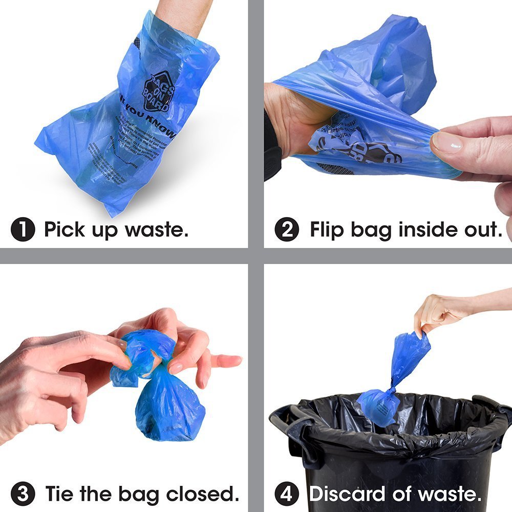 Poop Bag Dispenser with 30 Bags - Blue Bone