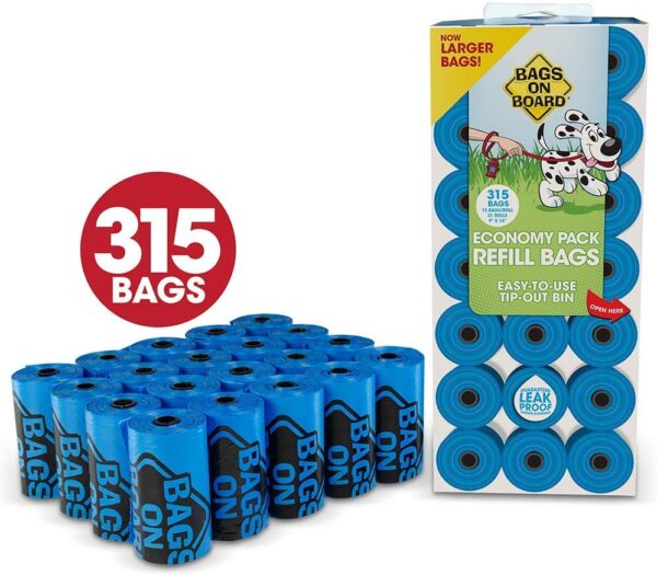 Bags On Board 315 Count Dog Waste Pet Economy Pack Refill Bags