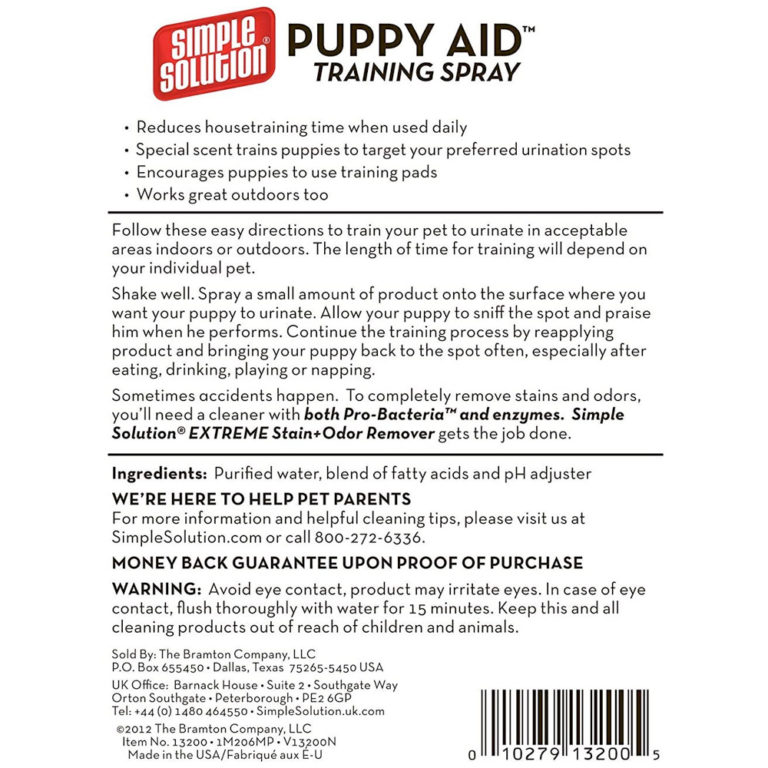 Puppy Aid Training Spray 500ml Naturally For Pets