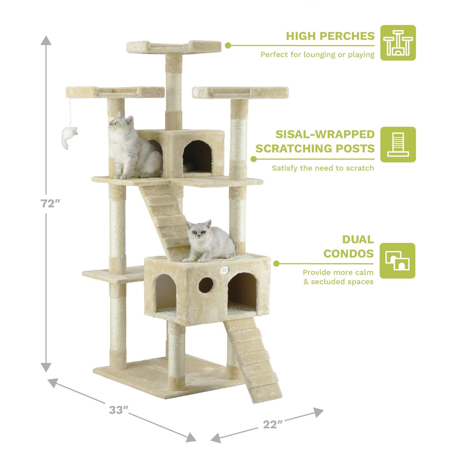 72" Cat Tree Condo - Image 3