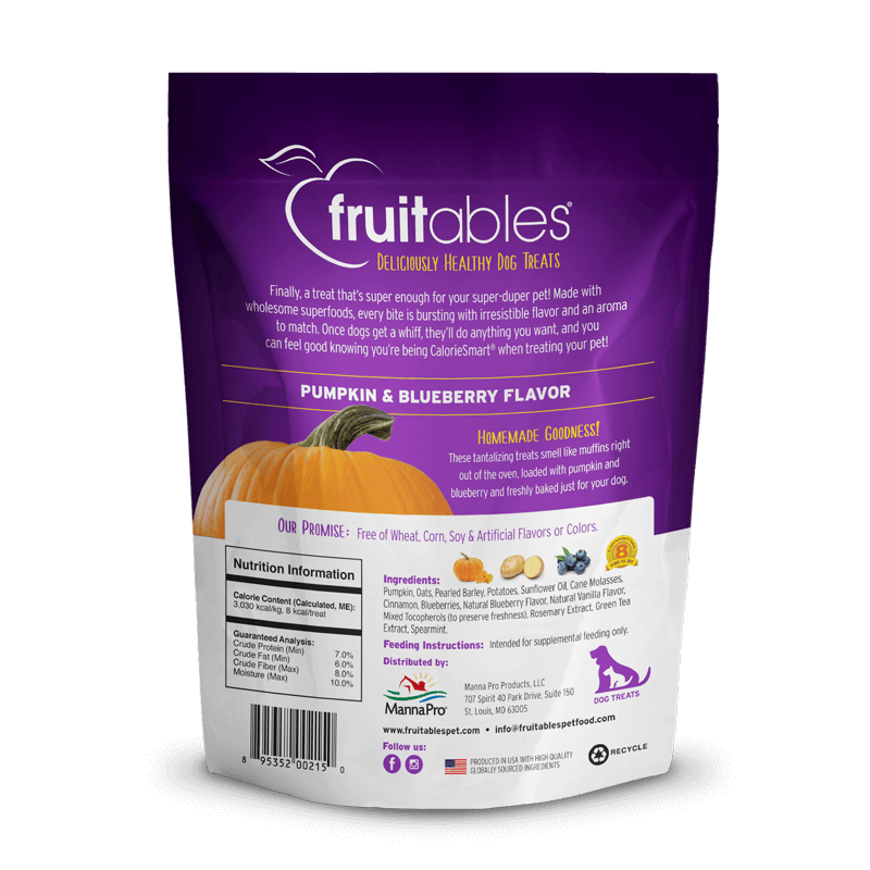 Fruitables Dog Treats Pumpkin & Blueberry 198gr Naturally For Pets