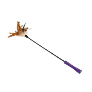 Feather Teaser w/ Natural, Plush Tail and TPR Handle (purple)