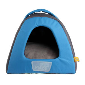 Gigwi Place Pet House Canvas, Plush, TPR Blue & Gray