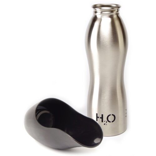 H2O4K9 Dog Water Bottle 0.7lt Silver