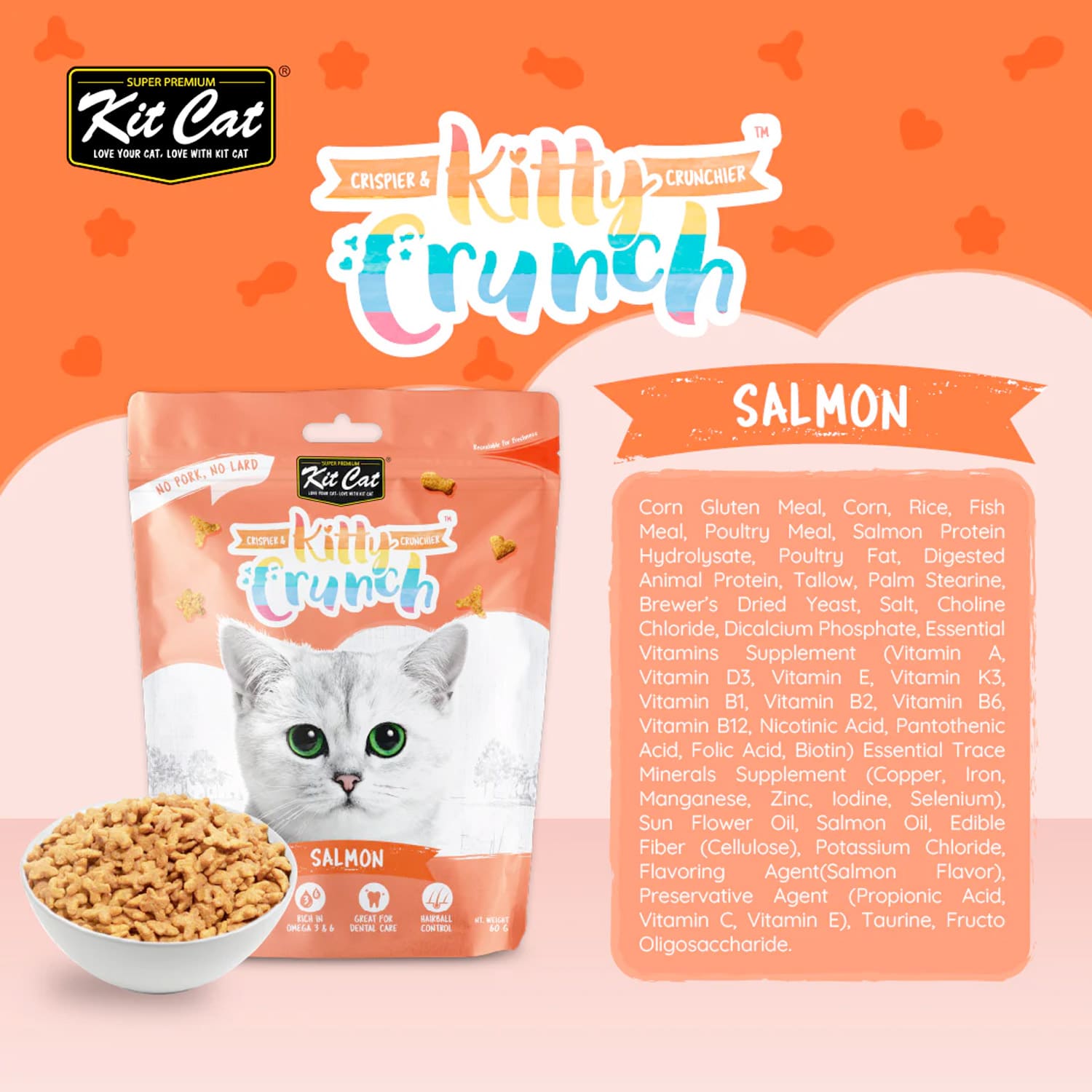 Kit Cat Kitty Crunch Salmon Flavor 60g - Image 4