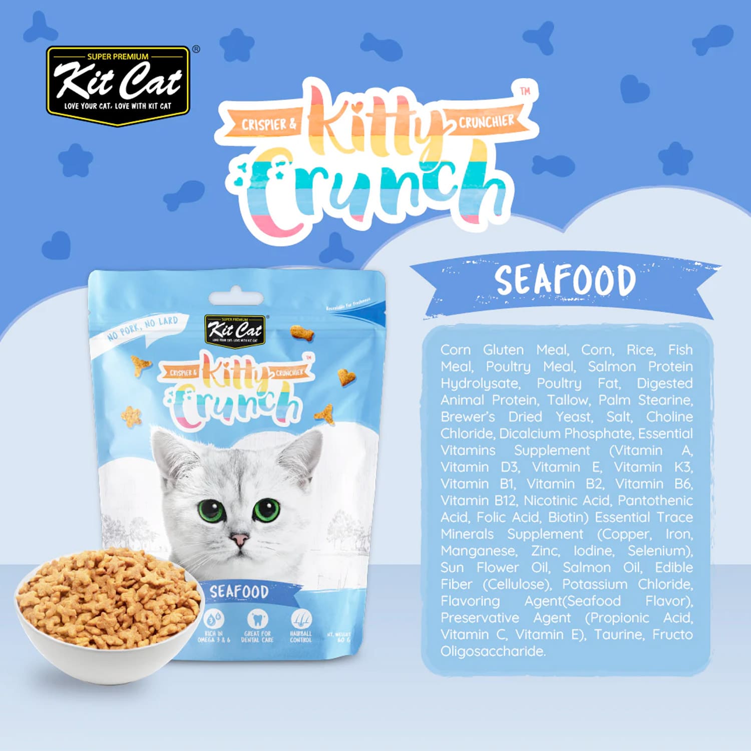 Kit Cat Kitty Crunch Seafood Flavor 60g - Image 4
