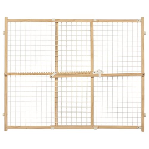 32" Wood and Wire Mesh Pet Gate