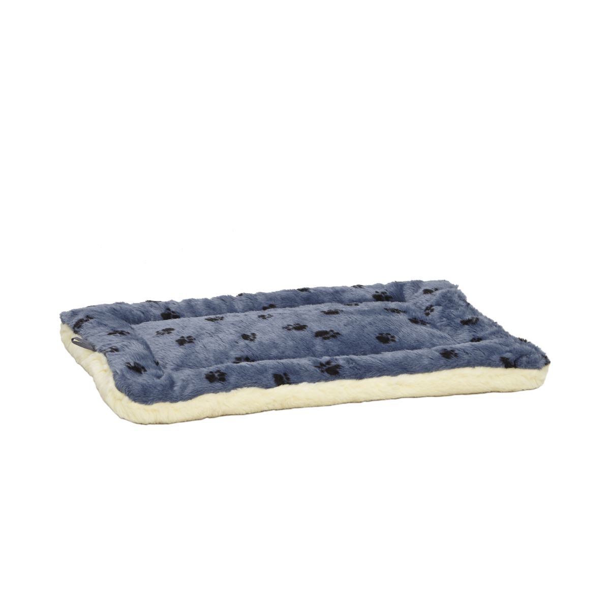 Fleece/Blue Paw Print Reversible Bed 91 CM