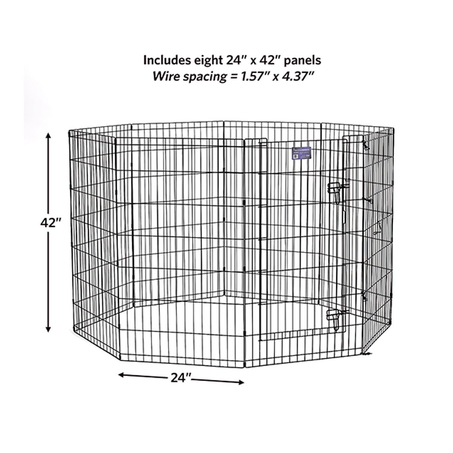 42" Black Exercise Pen with Full MAX Lock Door - Image 2