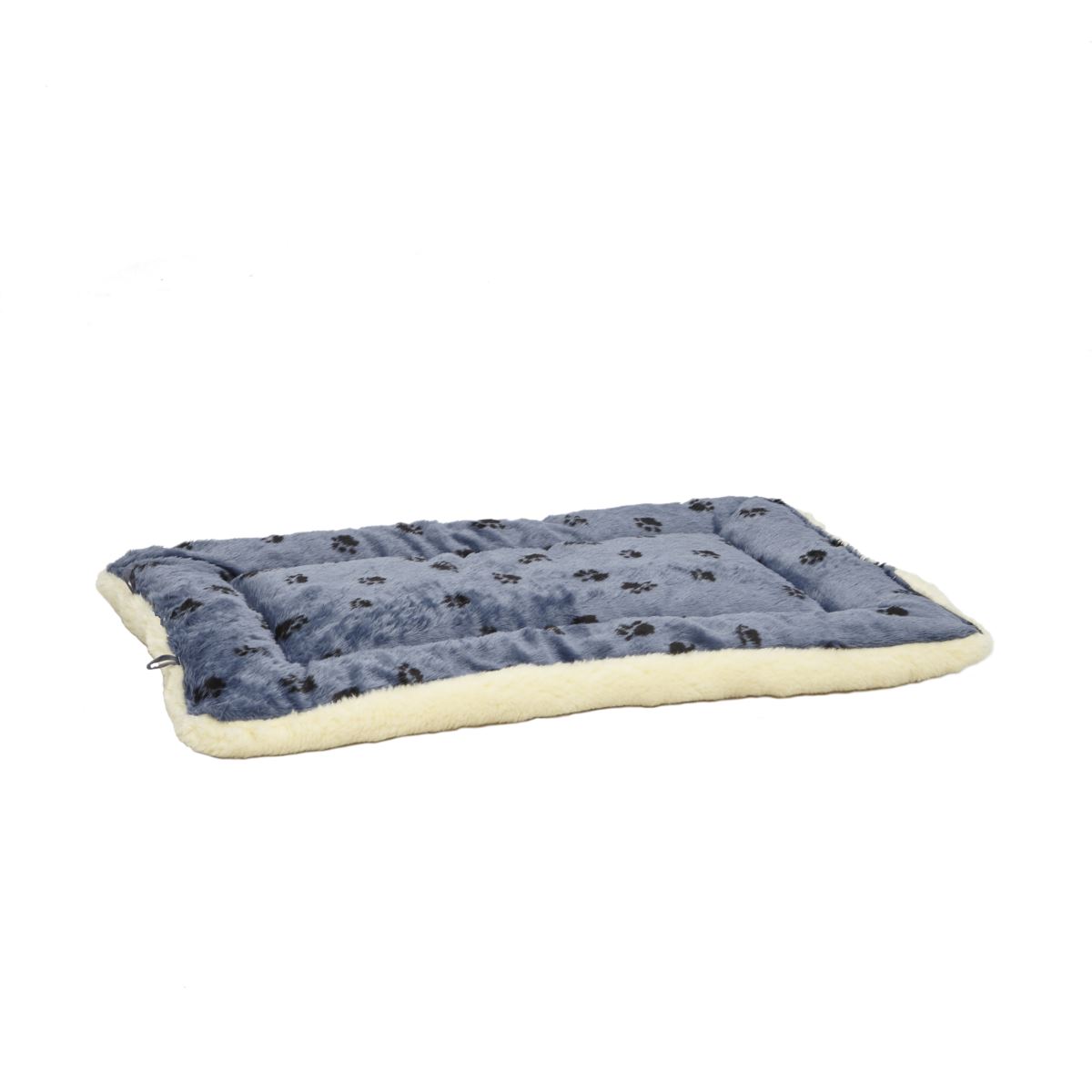 Fleece/Blue Paw Print Reversible Bed 107 CM