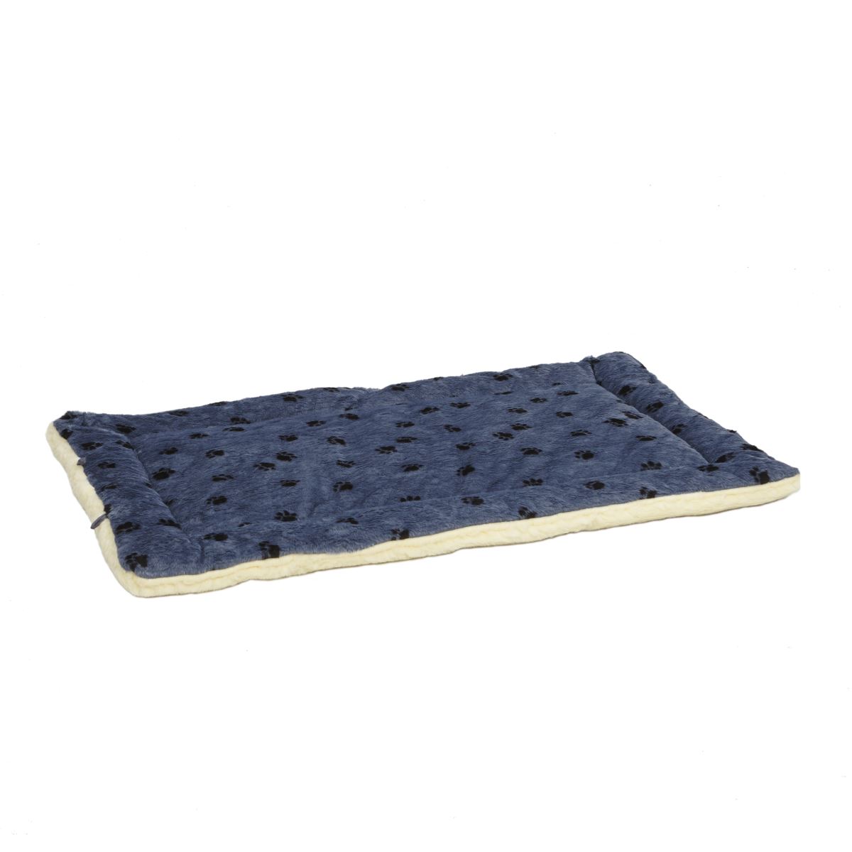 Fleece/Blue Paw Print Reversible Bed 137 CM
