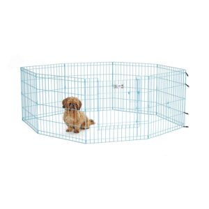 Blue Exercise Pen with Door 24"