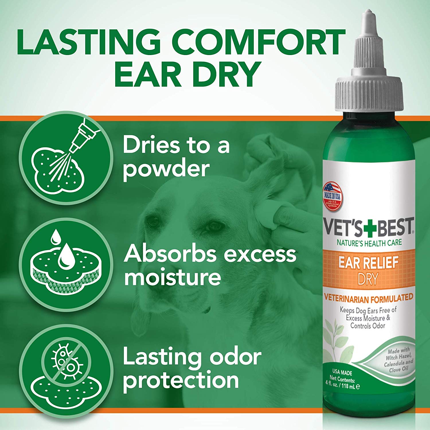 Vets Best Ear Relief Dry (4oz) - Naturally For Pets