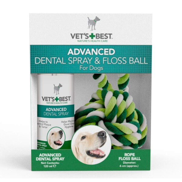 Vet's Best Advanced Dental Spray and Floss Ball For Dogs