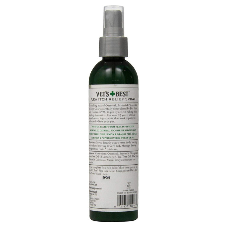 Vet's Best Flea Itch Relief Spray 8 oz Naturally For Pets