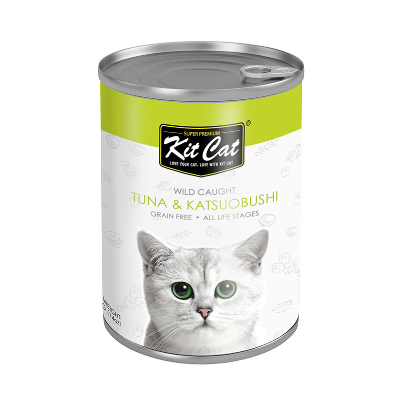 Kit Cat Wild Caught Tuna with Katsuobushi Canned Cat Food 400g