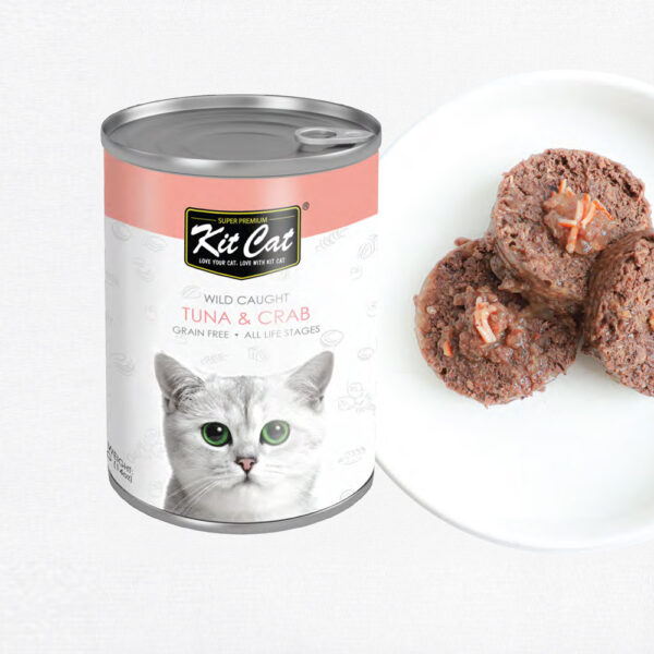 Kit Cat Wild Caught Tuna with Crab Canned Cat Food 400g
