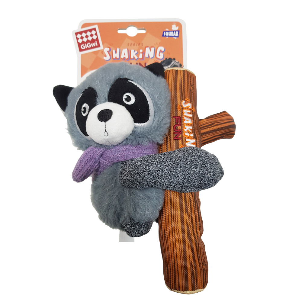 squeaky racoon dog toy