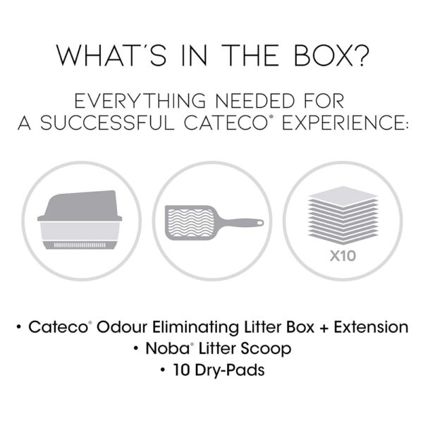 Cateco Cat Litter Box Complete Starter Kit with Height Extension, 10