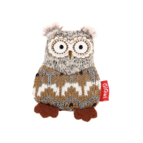 “Plush Friendz” Grey/Brown with refillable squeaker Owl