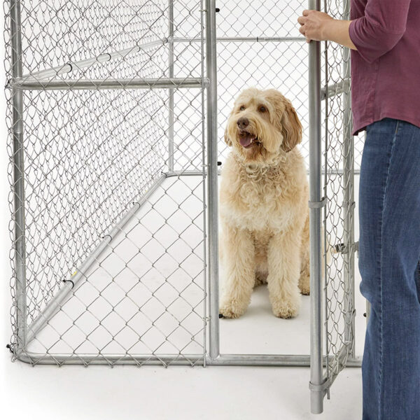 K9 Large Steel Chain Link Portable Kennel - Naturally For Pets