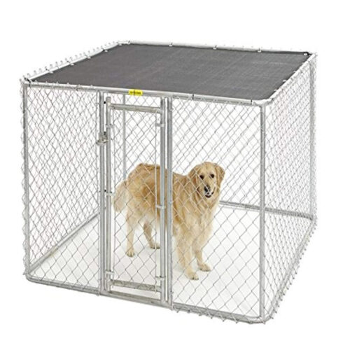 Roll over image to zoom in Midwest Homes for Pets K9 Dog Kennel | Four Outdoor Dog Kennel w/Free Sunscreen