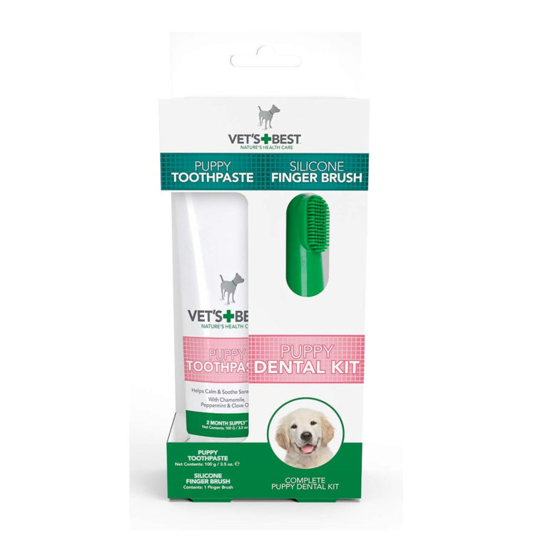 Vet’s Best Puppy Toothpaste with Silicon Finger Brush Naturally For Pets