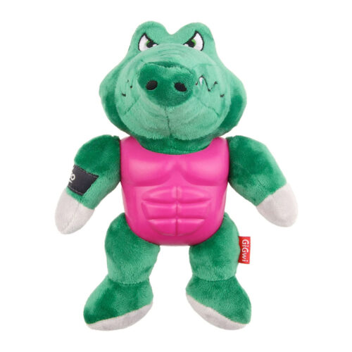GiGwi Im Hero Armoured Alligator Plush w/ Squeaker Dog Toy