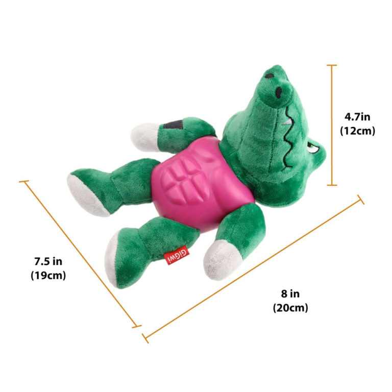 Im Hero Armor Alligator TPR / Plush with Squeaker Dog Toy Naturally