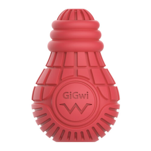 Gigwi Dog Chew Toy Stuffable - Dog Rubber Toy Durable Red Bulb Dispensing Treat Toy