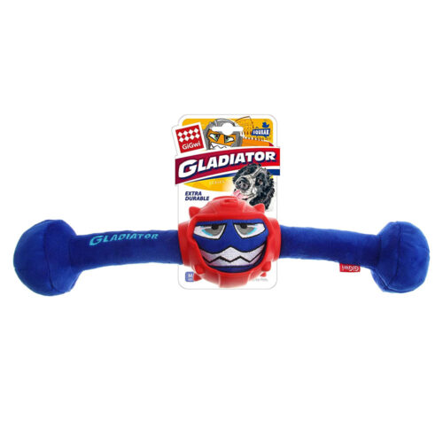GiGwi Gladiator Squeaker Inside Plush/TPR Dog Toy - Blue