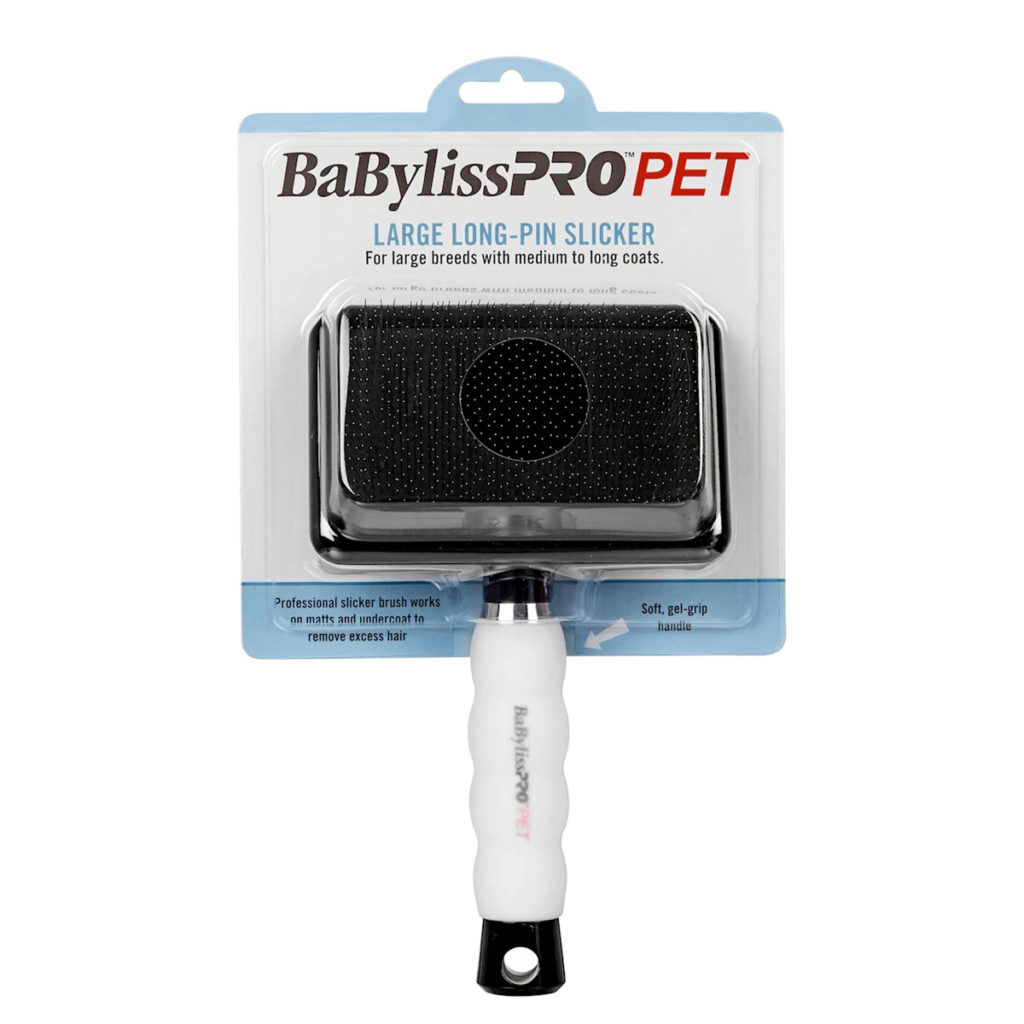 BaByliss PRO PET LongPin Slicker Dog Brush Large Naturally For Pets
