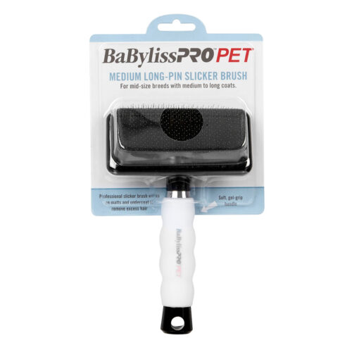 BaByliss PRO PET Long-Pin Slicker Dog Brush, Medium