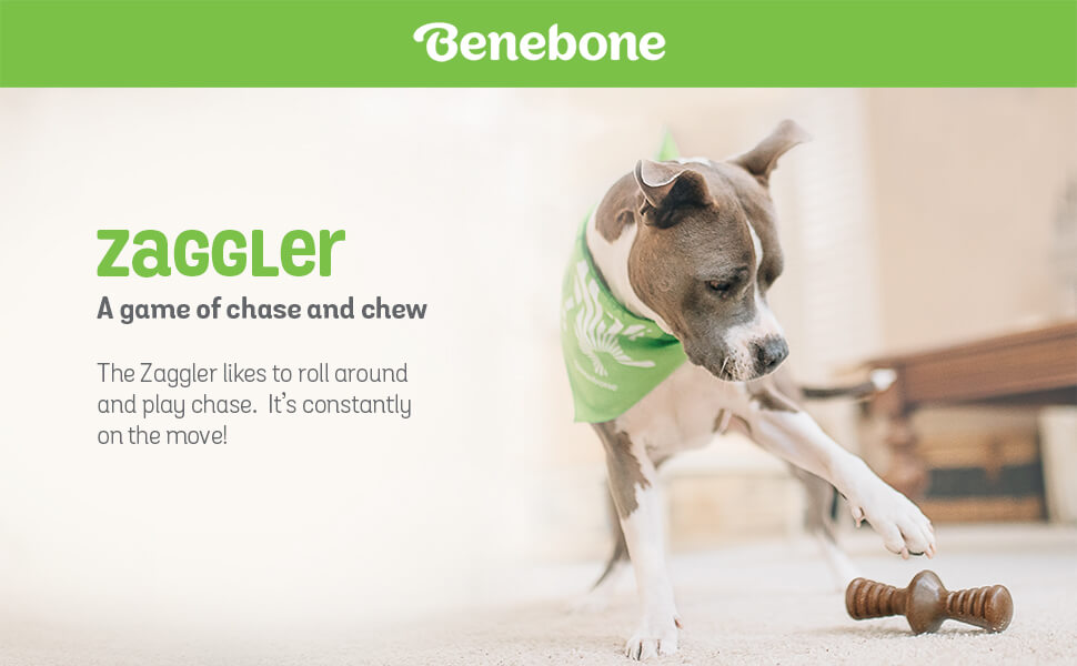 Benebone Zaggler banner - Benebone Zaggler Dog Chew Toy Peanut