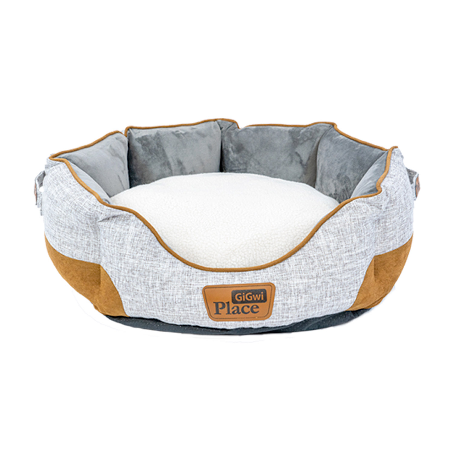Gigwi Place Removable Cushion Luxury Dog Bed Round Mustard L