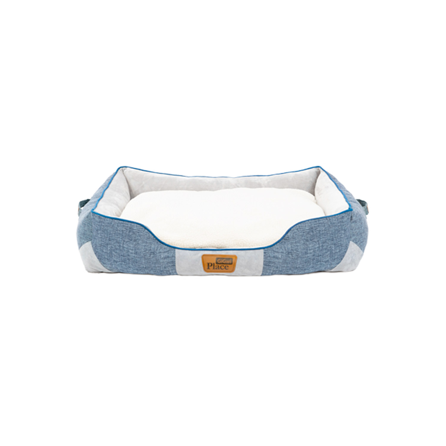 Gigwi Place Removable Cushion Luxury Dog Bed Square Blue M