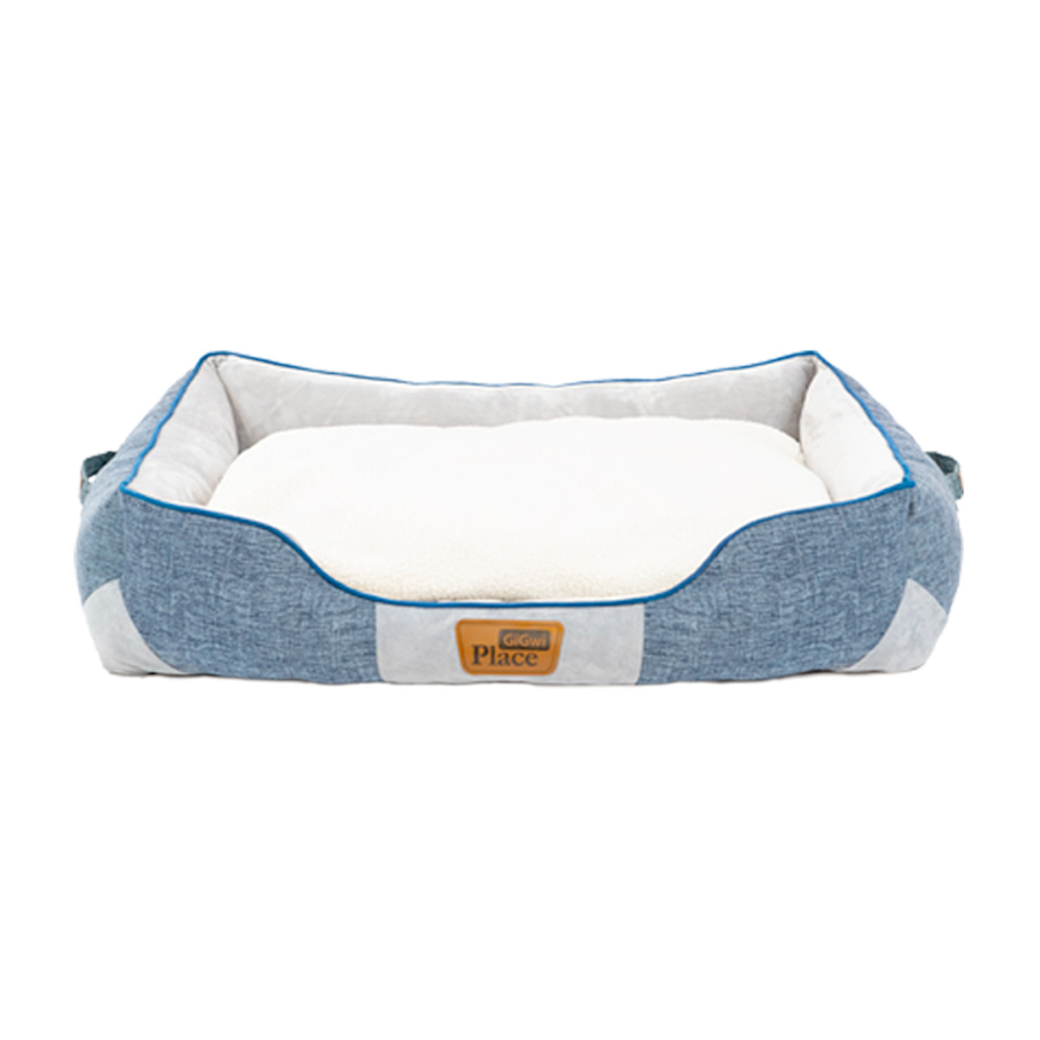 Gigwi Place Removable Cushion Luxury Dog Bed Square Blue L