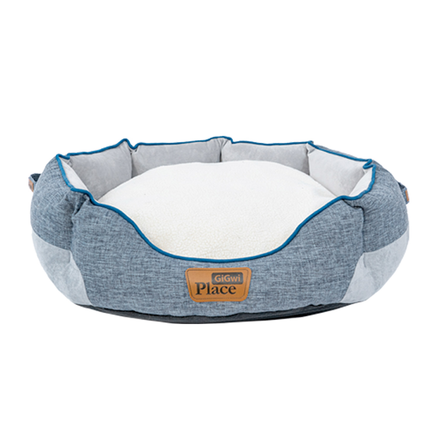 Gigwi Place Removable Cushion Luxury Dog Bed Round Blue L