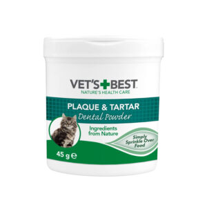 Vet's Best Natural Dental Powder for Cats | Clean Teeth and Fresh Breath - 45g