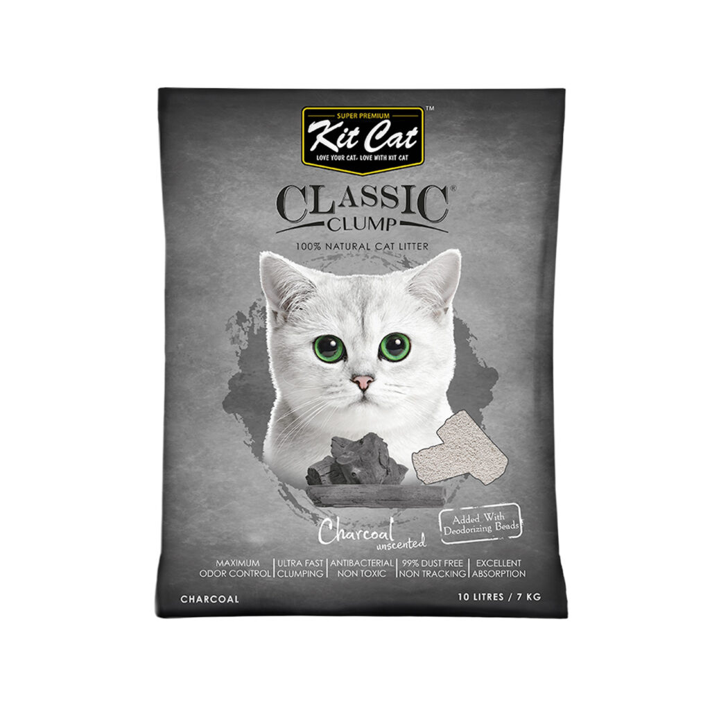 Kit Cat Classic Clump Cat Litter 10L (Charcoal) Naturally For Pets