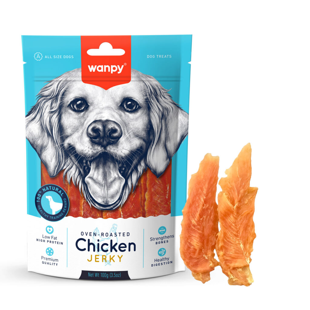 Wanpy Chicken Jerky 100g Naturally For Pets