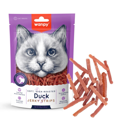 Wanpy Soft & Oven-Roasted Duck Strips Cat Treats