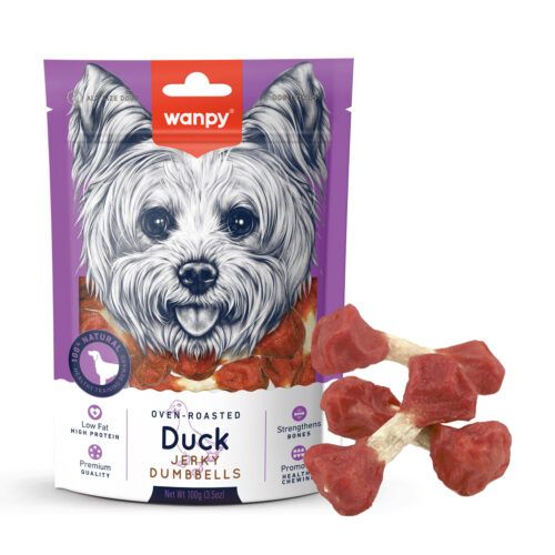 Wanpy Duck Jerky Dumbbells treat for dogs