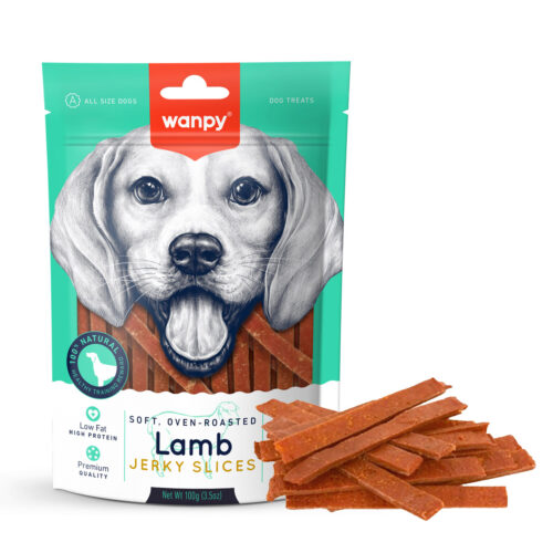 Wanpy Oven Roasted Soft Lamb Jerky Slices Dog Treats