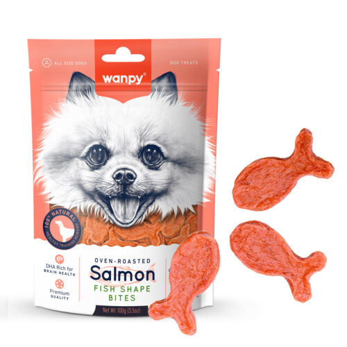 Wanpy Salmon Fish Shape Bites treat for dogs
