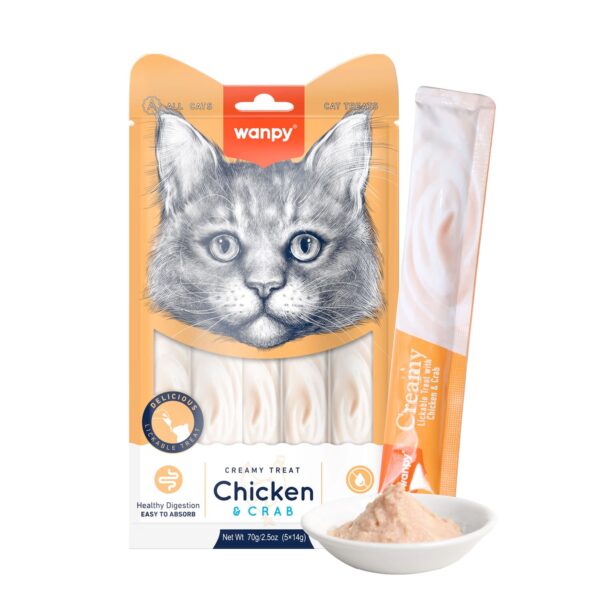 Wanpy Creamy Lickable Cat Treats - Chicken & Crab