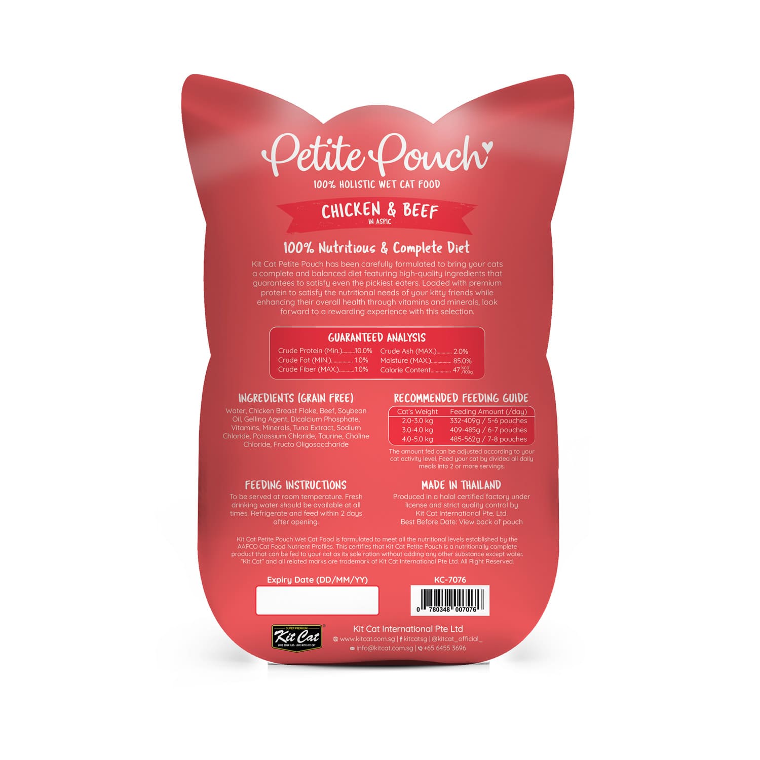Kit Cat Petite Pouch 70g - Chicken & Beef (1 Box -24pcs) - Image 2
