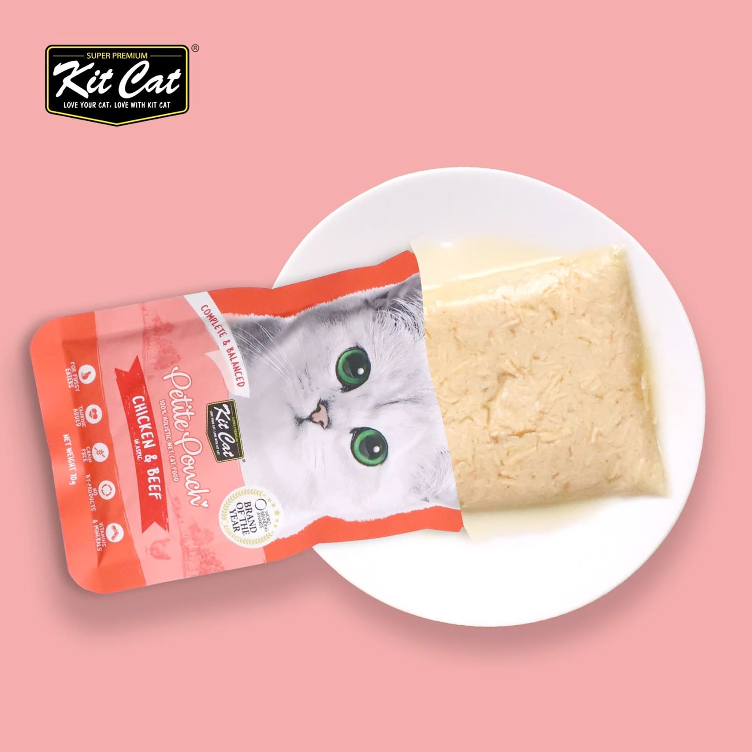 Kit Cat Petite Pouch 70g - Chicken & Beef (1 Box -24pcs) - Image 4