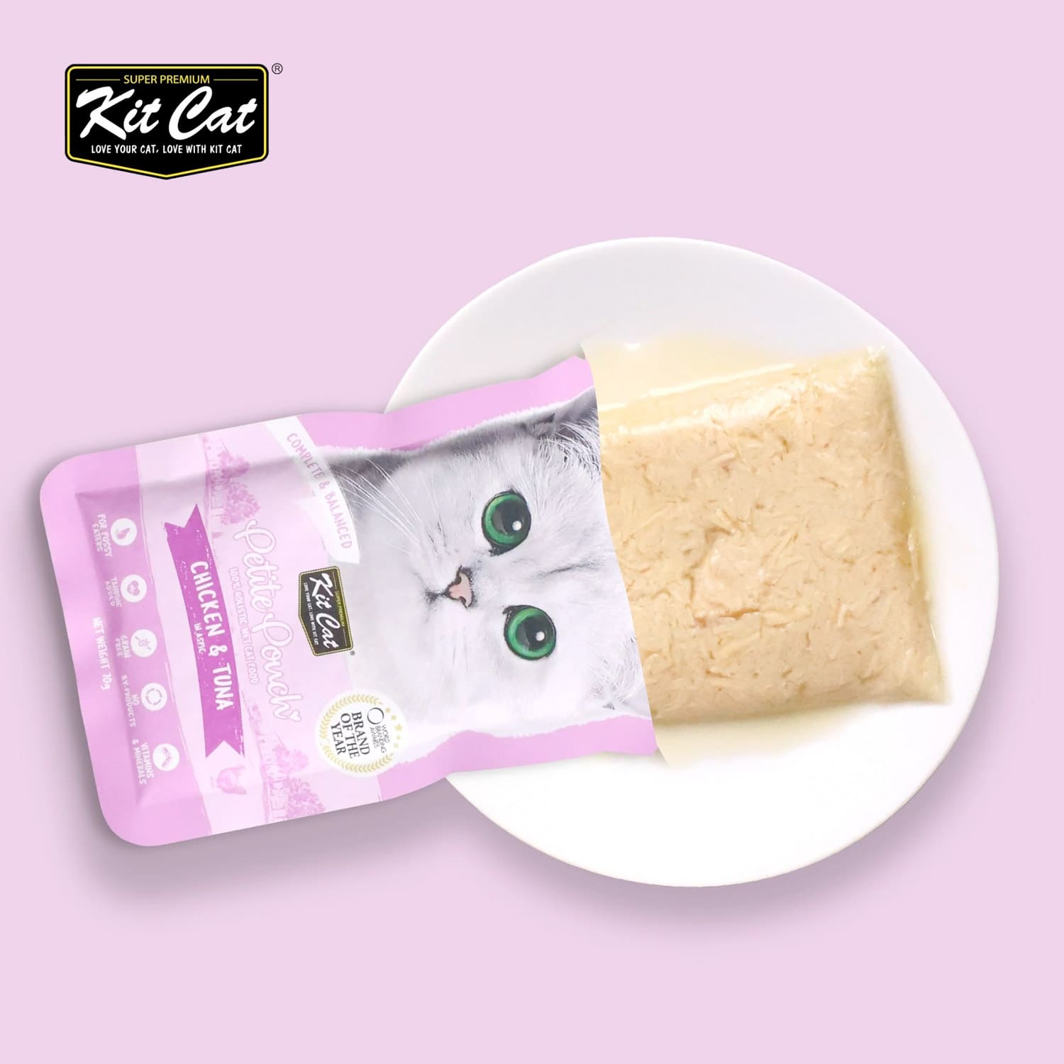 Kit Cat Petite Pouch 70g - Chicken & Tuna (1 Box -24pcs) - Image 4