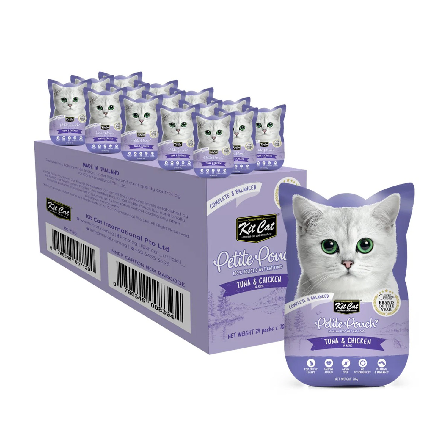 Kit Cat Petite Pouch 70g - Tuna & Chicken (1 Box -24pcs)